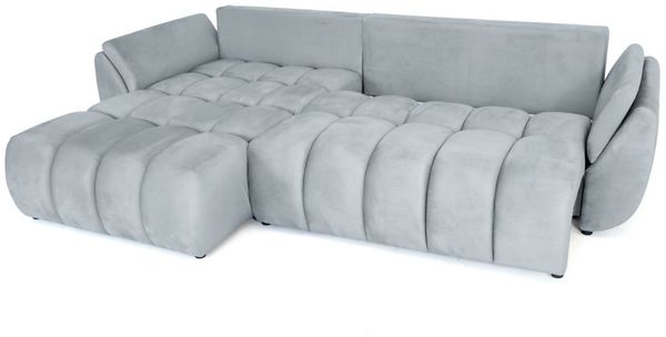 Ecksofa Schlafsofa Sofa COLLIN in Stoff Monolith Hellgrau Ottomane Links Bild 2