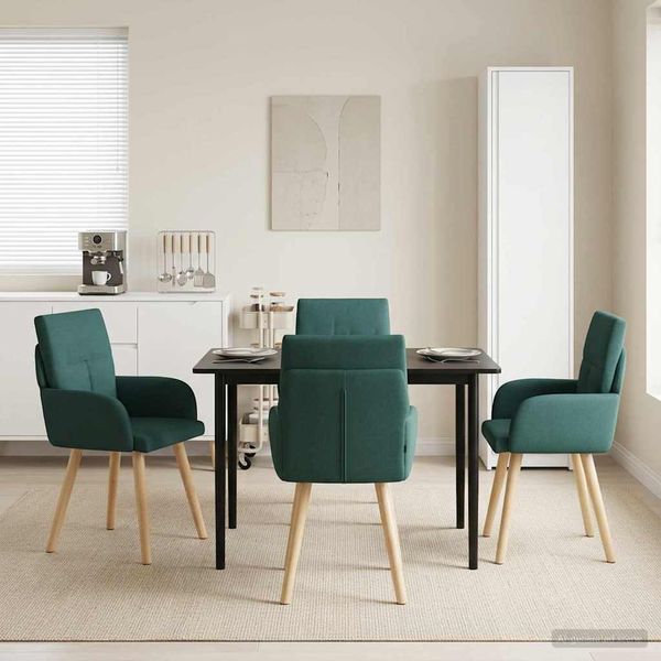 vidaXL Esszimmerstühle 4 pcs Stoff Dunkelgrün 60 x 56 x 96 cm 3428361