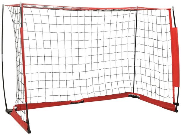 vidaXL Fußballtor, Stahl / Fiberglas rot, 184x124,5 cm