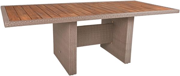 Gartentisch ESSEN - Akazie, Weidenbraun, 100x220x75cm | Terrassentisch Wetterfest Outdoor Tisch