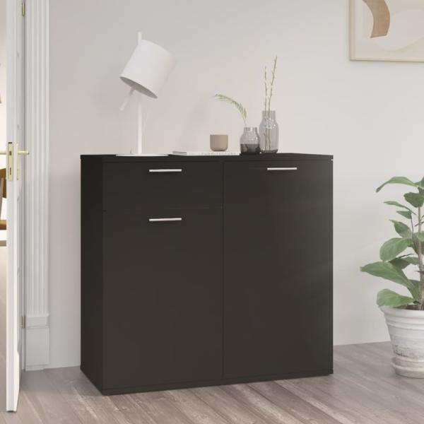 vidaXL Sideboard Schwarz 80 x 36 x 75 cm Spanplatte [805771]