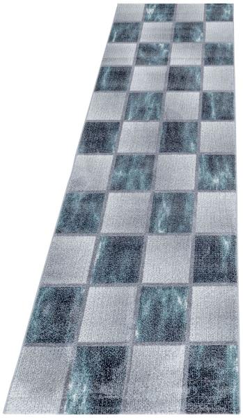 Kurzflor Teppich Oro Läufer - 80x250 cm - Blau