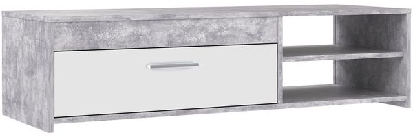 Newroom Lowboard Cynthia, TV Lowboard Betonoptik Lichtgrau Modern TV Schrank Fernsehtisch