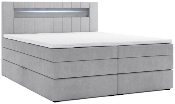 M-Punkt24 Boxspringbett Kuba King (mit Visco Topper Bett Bettkasten Taschenfederkern), inkl. Bettkasten und Topper