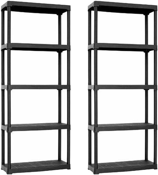 2x Regal 5 Plastik -Baldas in Polypropylen 900 x 400 x 1760 mm.