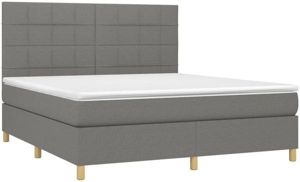 vidaXL Polsterbett mit Matratze Dunkelgrau 160x200 cm Stoff, Härtegrad: H2 [3142346] Bild 3