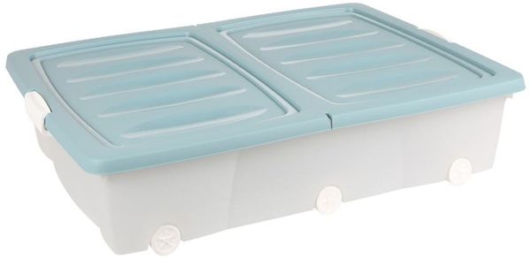 Rollenbox mit Klappdeckel Aufbewahrungsbox Unterbett-Rollbox Aufbewahrungskiste