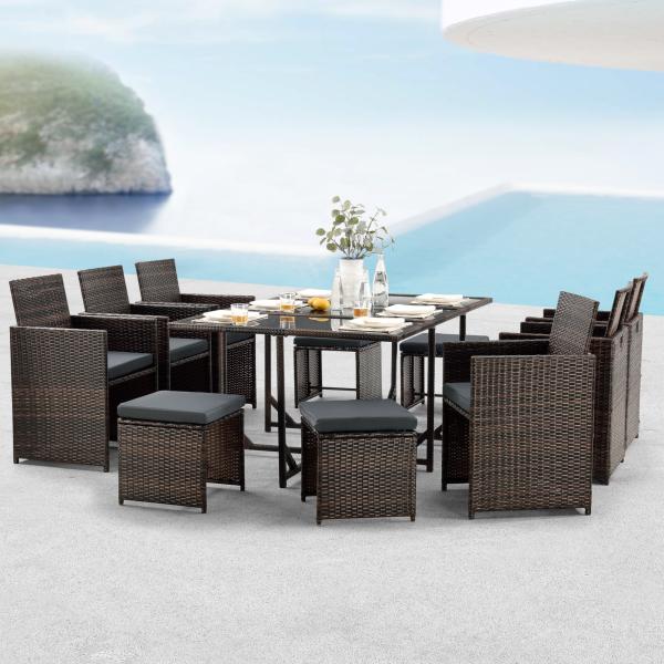 Polyrattan Sitzgruppe Laredo XL Braun meliert en. casa