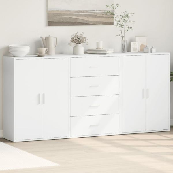 vidaXL Sideboards 3 Stk. Weiß 60x31x84 cm Holzwerkstoff 3276574