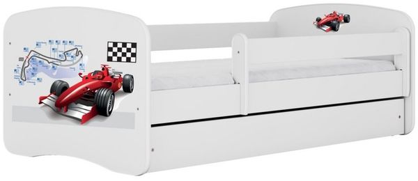 Raumhirsch Furniture Kinderbett 70x140, 80x160, 80x180 cm - Komplettset mit Matratze & Schublade (Bett für Jungs, Einzelbett für Kinder 2–12 Jahre mit Rausfallschutz), verschiedene Farben & Designs