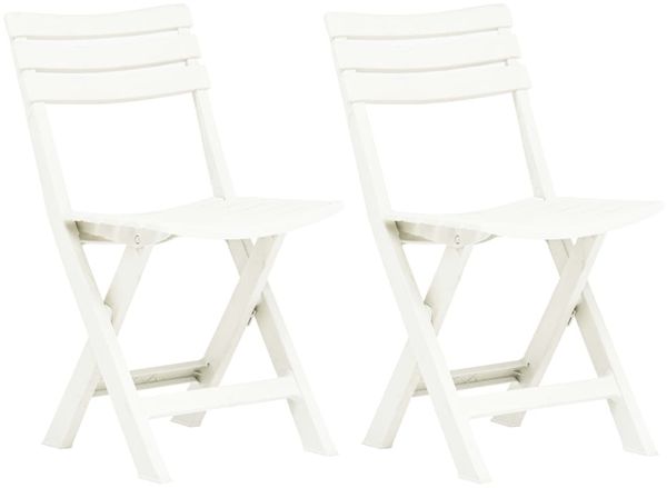vidaXL Klappbare Gartenstühle 2 Stk. Kunststoff Weiß 48786