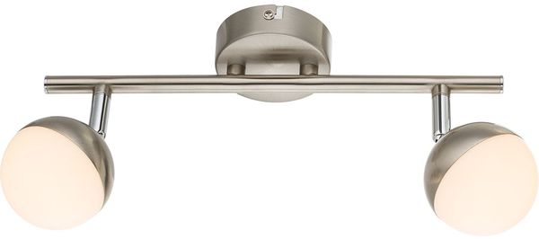 LED Deckenlampe, zwei bewegliche Spots, Chrom, Acryl