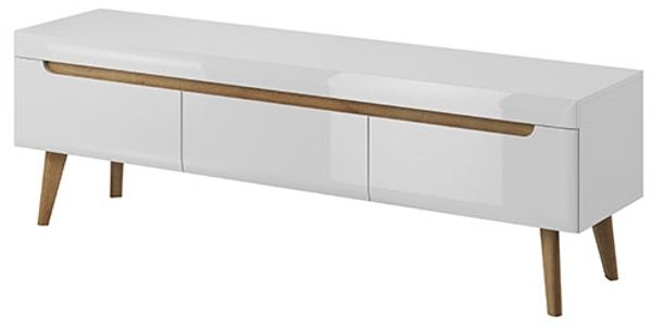 Lowboard Nordi TV-Unterschrank 160cm weiß Hg riviera eiche MDF grifflos