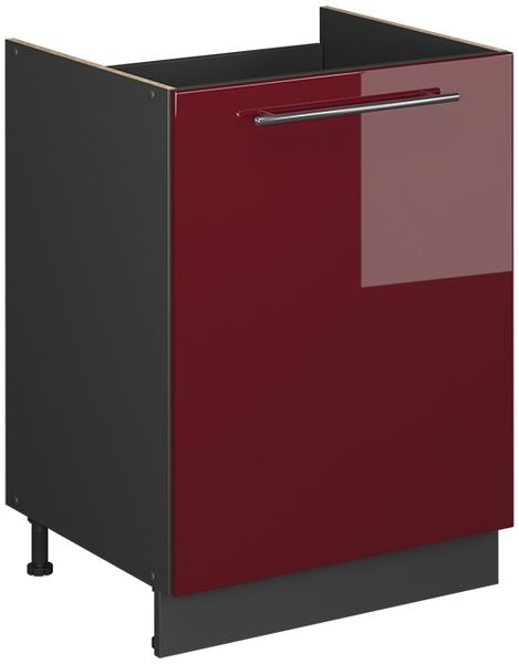 Spülenunterschrank Fame-Line Bordeaux Hochglanz/Anthrazit 60 cm Vicco