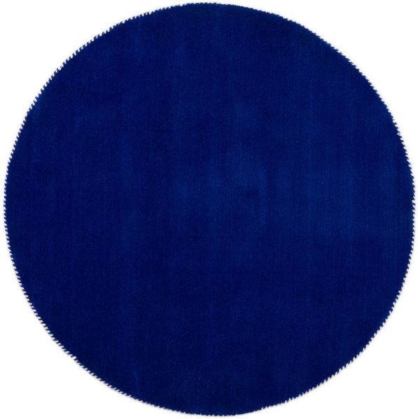 carpetfine Wollteppich Gabbeh Lola Uni, rund, Höhe: 14 mm, mit natürlichem Pflanzenmaterial von Hand gewebt, auch als Läufer