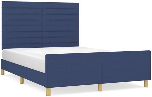 Doppelbett, Bettgestell Modernen ohne Matratze Blau 140x190 cm Stoff d1784e