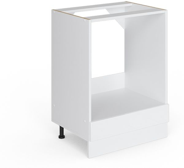 Unterschrank R-Line Weiß Hochglanz 60 cm mit Großnische, ohne Arbeitsplatte Vicco