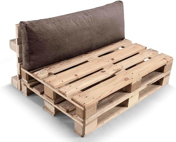 Gutekissen® Palettenkissen Gerippte Kissen mit Reißverschluss, Palettenauflagen Sitzkissen Rückenlehne Gerippt PWL (Eckkissen 60x40, Dunkelbraun)