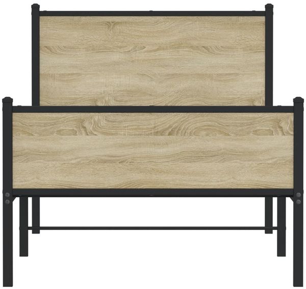 vidaXL Metallbett ohne Matratze Sonoma-Eiche 75x190 cm 4007894 Bild 5