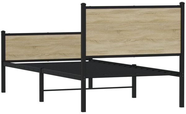 vidaXL Metallbett ohne Matratze Sonoma-Eiche 75x190 cm 4007894 Bild 7