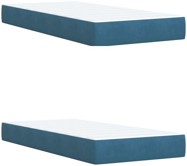 vidaXL Boxspringbett mit Matratze Blau 200x200 cm Samt 3290128 Bild 11