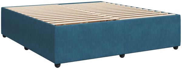 vidaXL Boxspringbett mit Matratze Blau 200x200 cm Samt 3290128 Bild 10
