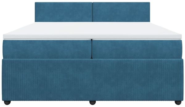 vidaXL Boxspringbett mit Matratze Blau 200x200 cm Samt 3290128 Bild 6