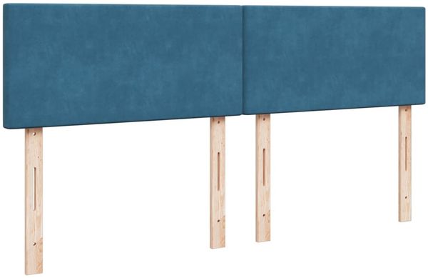 vidaXL Boxspringbett mit Matratze Blau 200x200 cm Samt 3290128 Bild 9