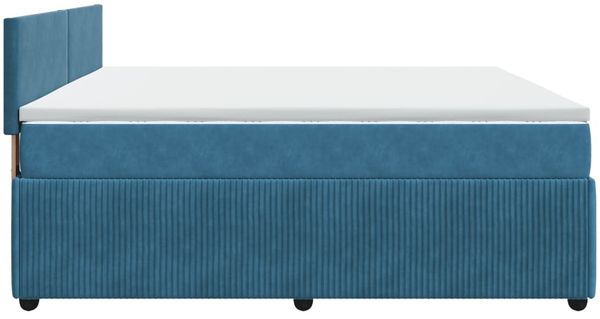 vidaXL Boxspringbett mit Matratze Blau 200x200 cm Samt 3290128 Bild 7
