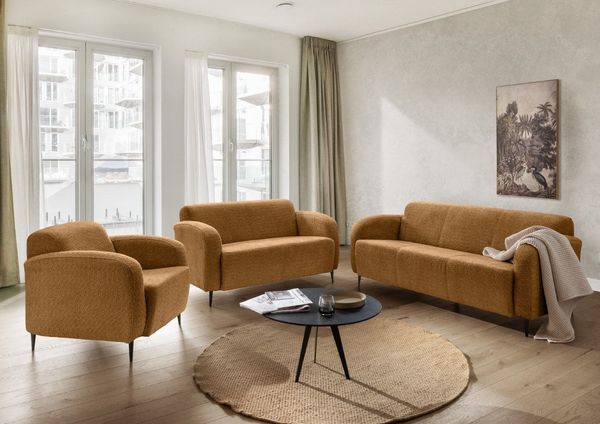 Sofa Set Marone 3er+2er+Sessel von Benformato mit Metallfüßen | verschiedene Farben