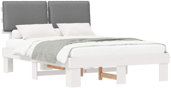 vidaXL Bettgestell mit gepolstertem Kopfteil Hellgrau 160 x 200 cm 877268