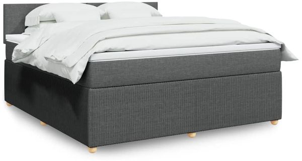 vidaXL Boxspringbett mit Matratze Dunkelgrau 180x200 cm Stoff 3287529