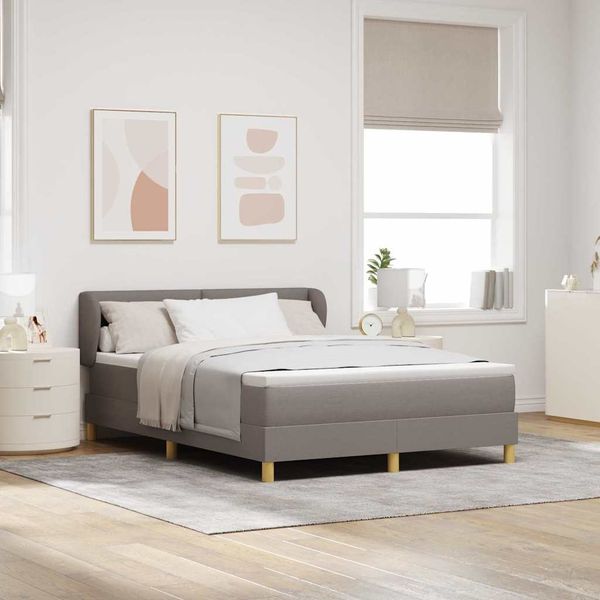 vidaXL Boxspringbett mit Matratze Taupe 160 x 200 cm Stoff 3340224