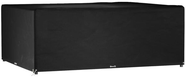 vidaXL Gartenmöbel-Abdeckung mit 16 Ösen, Polyethylen schwarz, 250 x 300 x 90 cm