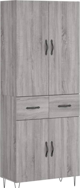 vidaXL Highboard Grau Sonoma 69,5x34x180 cm Holzwerkstoff 3198183