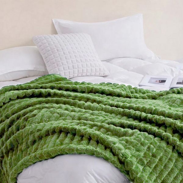Wohndecke Blasen Decke Kuscheldecke Milchsamt Super Soft Wohndecke, CALIYO, Für Bett Sofa Schlafzimmer Wohn Kuscheldecken