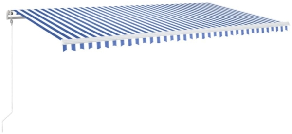 vidaXL Markise Automatisch Einziehbar 600x350 cm Blau und Weiß 3069046