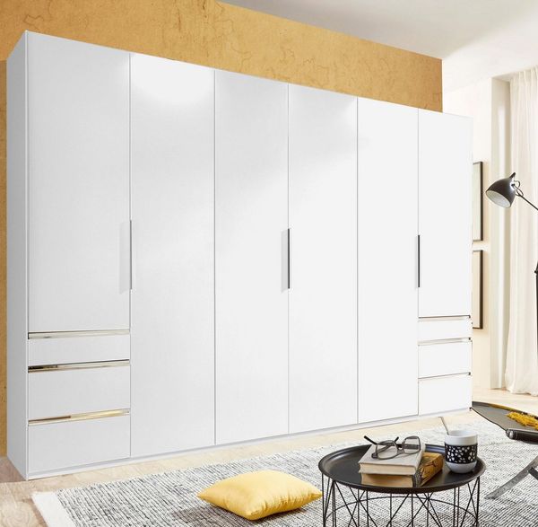 Kleiderschrank Level Drehtürenschrank mit Schubladen Ausführung weiß