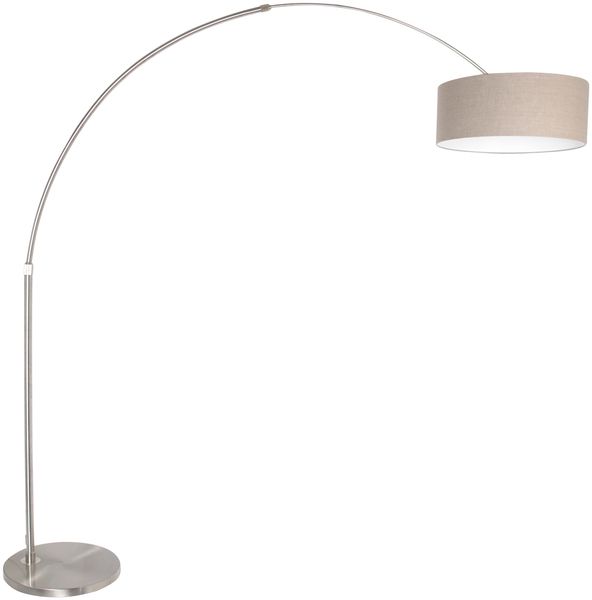 Steinhauer Lighting Bogenleuchte SPARKLED LIGHT Silber Grau Leinen 50cm 9904ST
