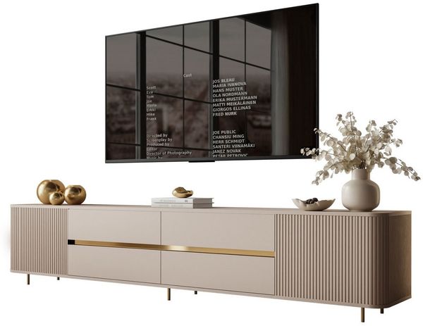 Lookway TV-Schrank MIRAGE GOLD 240 cm mit gerillten Fronten