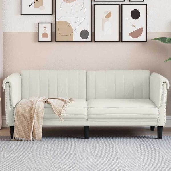 vidaXL Sofa 2-Sitzer Creme Samt 372582