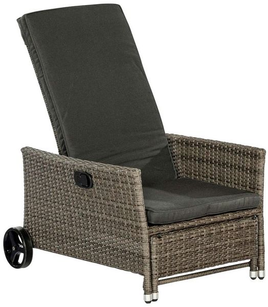 MERXX Gartensessel Komfort Deckchair (4-tlg), Stahl/Kunststoff, inkl. Auflagen