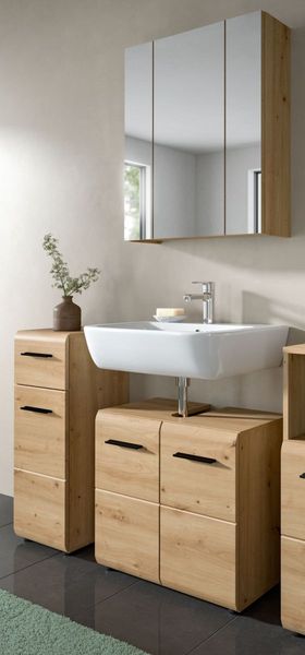 Badmöbel Set Cover in Eiche 3-teilig 105 cm