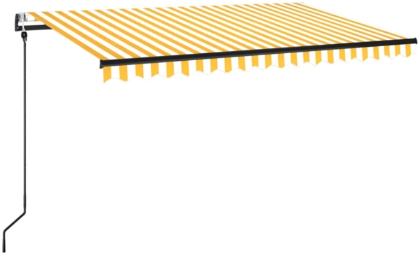 vidaXL Markise Automatisch Einziehbar 450x350 cm Gelb und Weiß 3069208