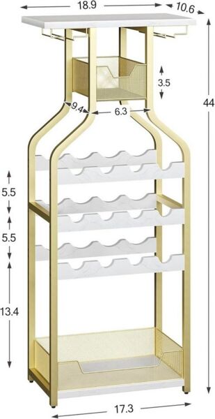 GarveeMore Weinregal aus Metall,zur Aufbewahrung und Präsentation von Weinflaschen, Tischregal,Weinglasregal für Bar,Küche,Wohnzimmer,kleine Räume