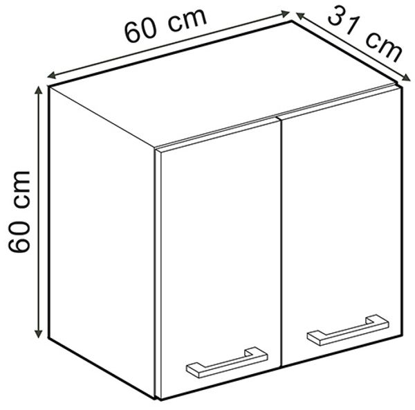 Vicco Küchenschrank Küchenzeile R-Line, Bordeaux Hochglanz, Hängeschrank 60 cm Bild 3