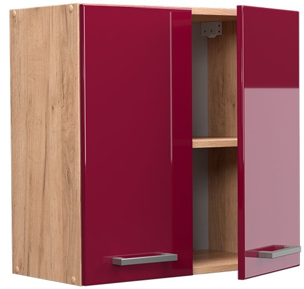 Vicco Küchenschrank Küchenzeile R-Line, Bordeaux Hochglanz, Hängeschrank 60 cm Bild 4