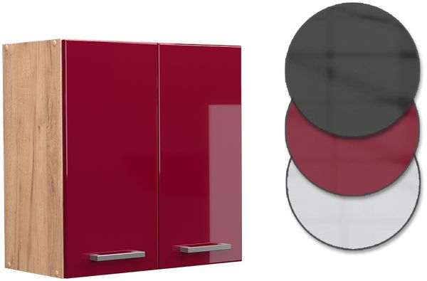 Vicco Küchenschrank Küchenzeile R-Line, Bordeaux Hochglanz, Hängeschrank 60 cm Bild 6