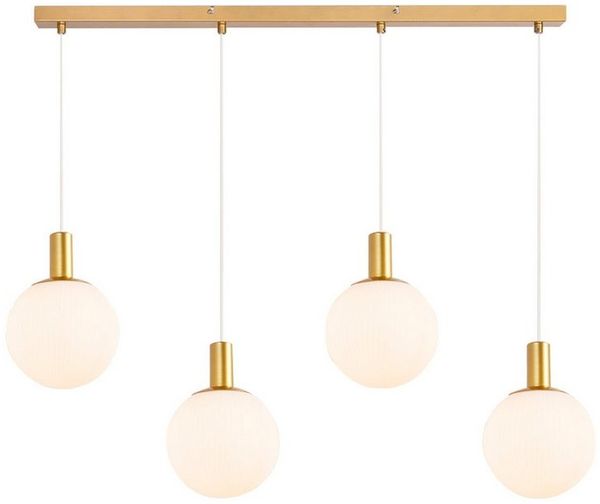 Nettlife Hängeleuchte Esstisch Glas E27 Gold 3/4 Flammig Höhenverstellbar Pendelleuchte, Höhenverstellbar, LED wechselbar, Hängend Glas Kronleuchter für Wohnzimmer Schlafzimmer Küche Esszimmer