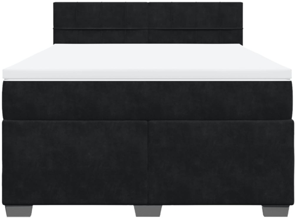 vidaXL Boxspringbett mit Matratze Schwarz 140x200 cm Samt 3288632 Bild 5